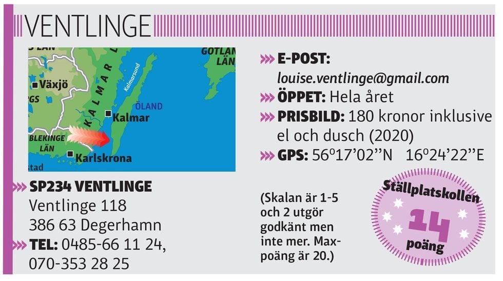 Ställplats Ventlinge: Lugn och ro på Öland