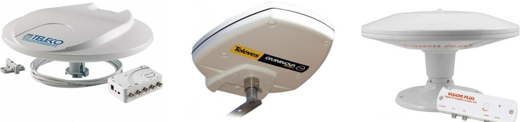 Antenner: Teleco Yachting 11, Televes Omninova Boss 700, Vision Plus Status Omni 355
