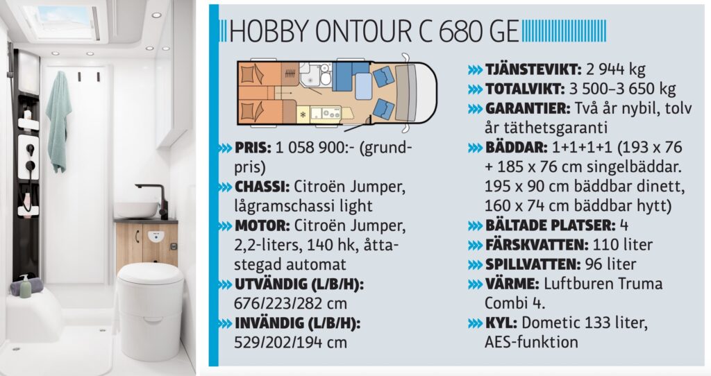 Hobby OnTour C 680 GE, faktaruta