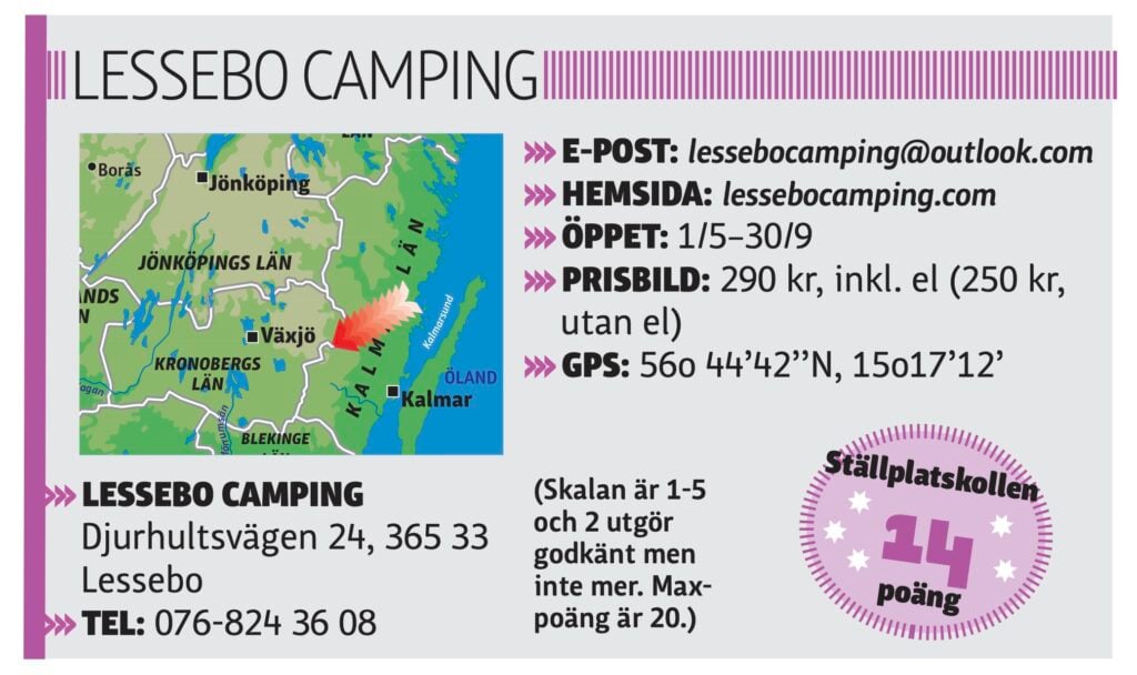 Lessebo camping, faktaruta