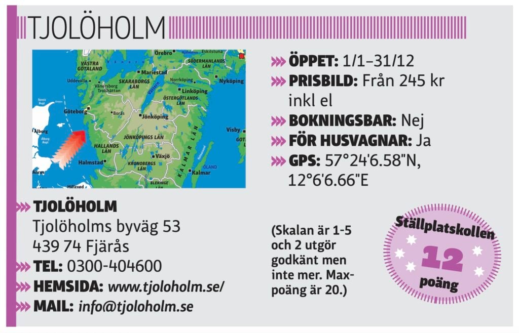 Tjolöholm ställplats, faktaruta