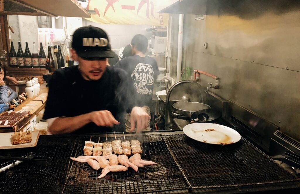 Izakaya (grillspett) i Niseko Moiwa.