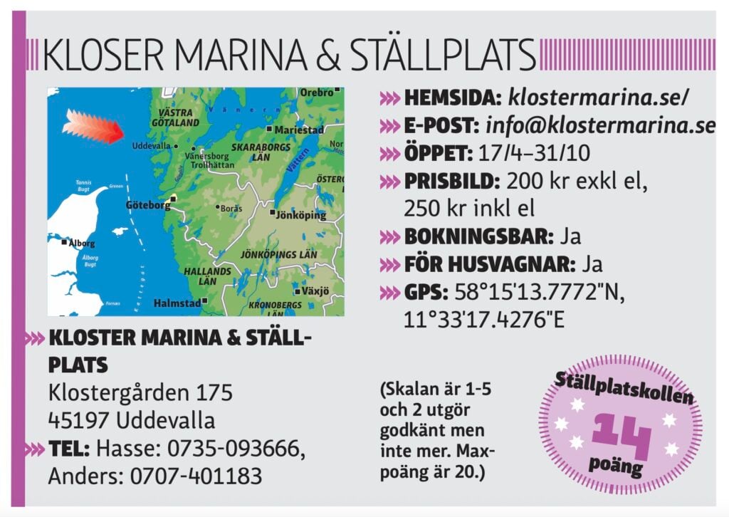 Koster Marina & ställplats, faktaruta
