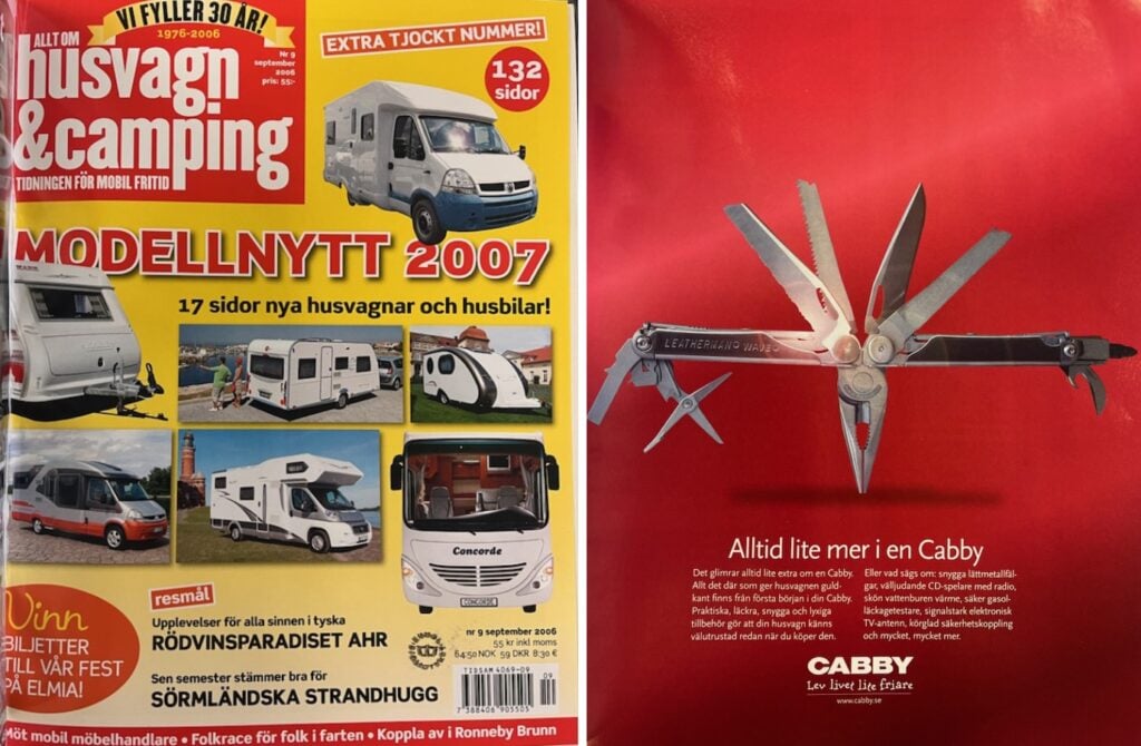 Modellkatalogen och Cabby-annons