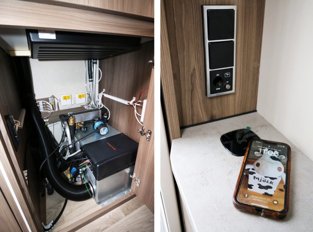 Kabe Royal 540 GLE, pannan och trådlös laddare