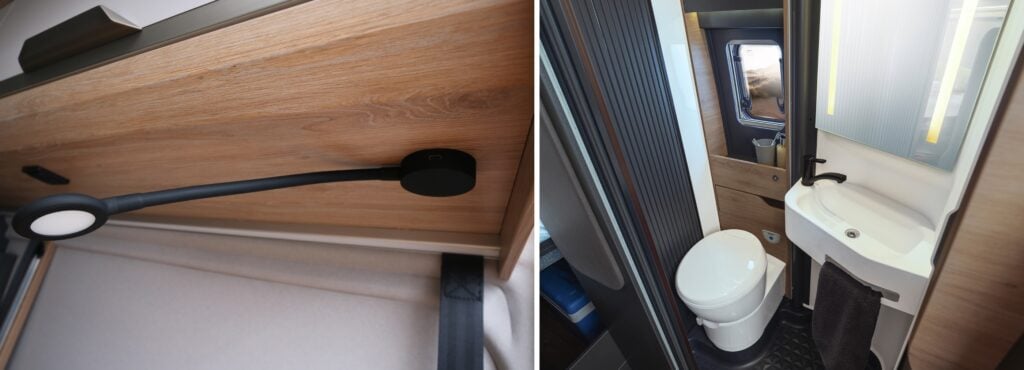 Knaus Boxlife 600, lampa och hygienutrymme