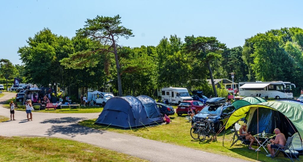 Tylösand, tält och husbilar/husvagnar
