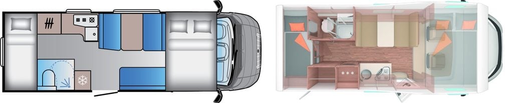 Sprängkisser på Sunliving A 70 DK och Weinsberg CaraHome 600 DKG