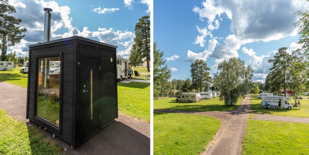 Vansbro camping, bastu och grönytor