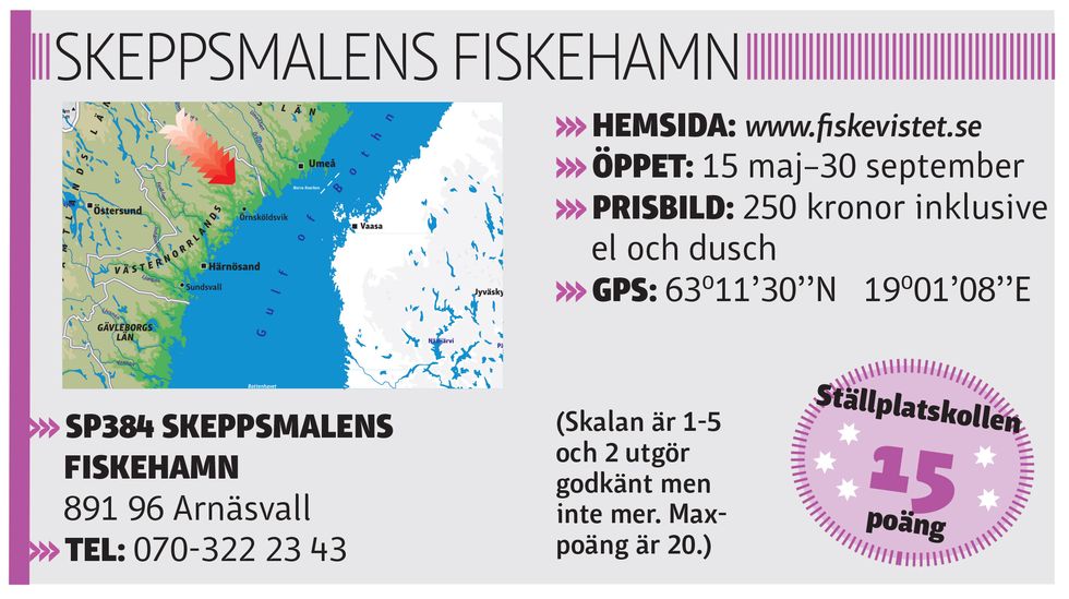 Skeppsmalens fiskehamn Klippor och surströmming Husvagn & Camping